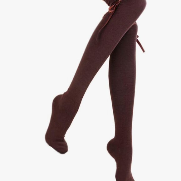 Thigh Brown High Socks - Picture 2 of 3